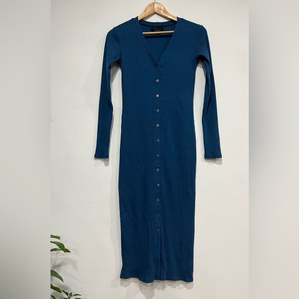 Hatch Teal Long Sleeve Dress